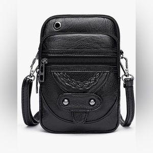 New Vegan Leather Crossbody Purse / Cellphone Crossbody Bag / 2 Colors Available